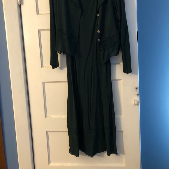 K Petite Green Dress & Jacket Set. 6P. Gauzy flowy lovely! - Picture 2 of 9